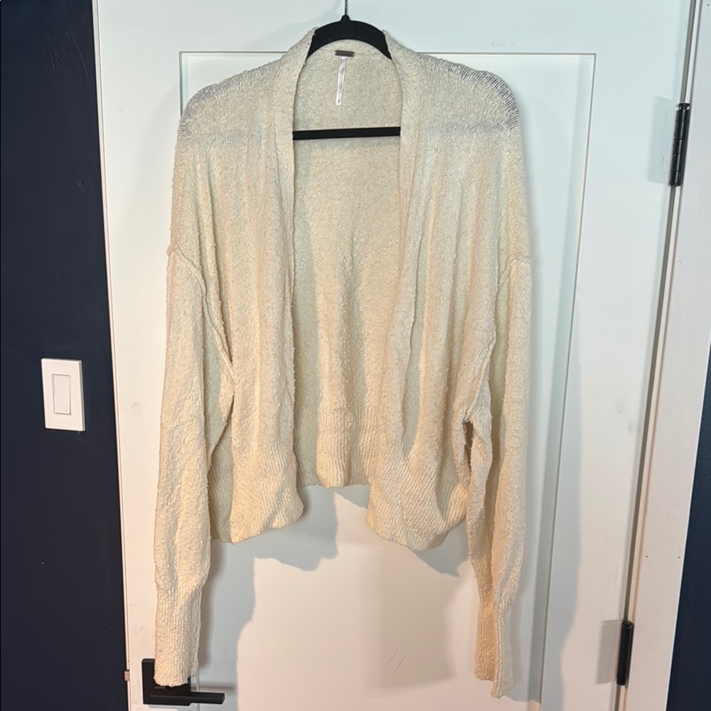 Cream Open-Front Women's Sweater